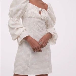 H&M Puff Long Sleeve Gingham Dress